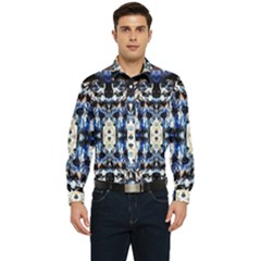 Cobalt Symmetry Men s Long Sleeve  Shirt by kaleidomarblingart