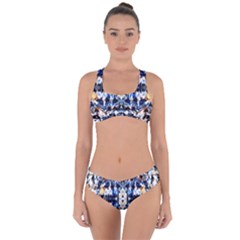 Cobalt Symmetry Criss Cross Bikini Set by kaleidomarblingart