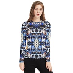 Cobalt Symmetry Women s Long Sleeve Rash Guard by kaleidomarblingart