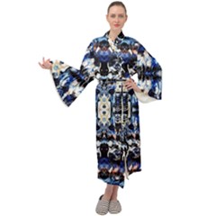 Cobalt Symmetry Maxi Velour Kimono by kaleidomarblingart