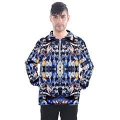 Cobalt Symmetry Men s Half Zip Pullover by kaleidomarblingart