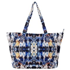 Cobalt Symmetry Full Print Shoulder Bag by kaleidomarblingart