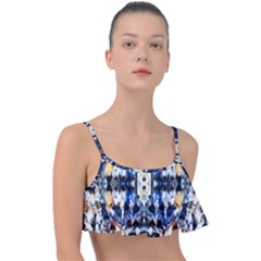 Cobalt Symmetry Frill Bikini Top by kaleidomarblingart