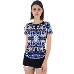 Cobalt Symmetry Back Cut Out Sport Tee by kaleidomarblingart