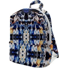 Cobalt Symmetry Zip Up Backpack by kaleidomarblingart