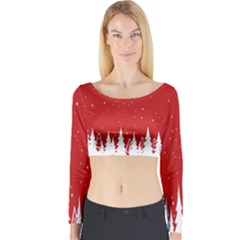 Merry Cristmas,royalty Long Sleeve Crop Top by nateshop