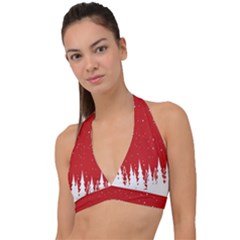 Merry Cristmas,royalty Halter Plunge Bikini Top by nateshop