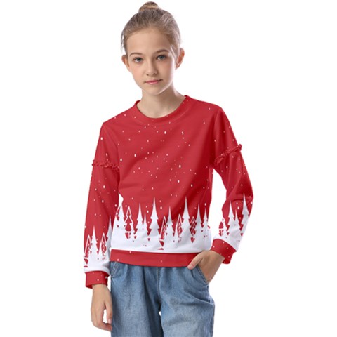 Merry Cristmas,royalty Kids  Long Sleeve Tee With Frill  by nateshop