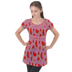 Fruit 1 Puff Sleeve Tunic Top by nateshop