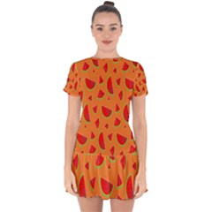 Fruit 2 Drop Hem Mini Chiffon Dress by nateshop