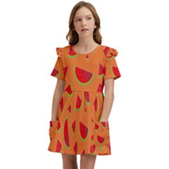 Fruit 2 Kids  Frilly Sleeves Pocket Dress by nateshop