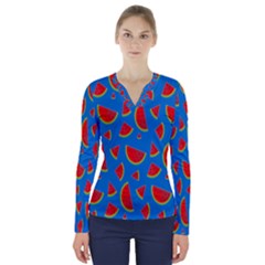 Fruit4 V-neck Long Sleeve Top by nateshop