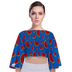 Fruit4 Tie Back Butterfly Sleeve Chiffon Top by nateshop