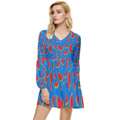 Fruit4 Tiered Long Sleeve Mini Dress by nateshop