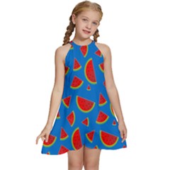 Fruit4 Kids  Halter Collar Waist Tie Chiffon Dress by nateshop