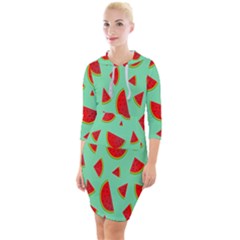 Fruit5 Quarter Sleeve Hood Bodycon Dress by nateshop