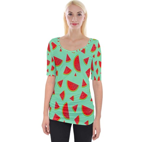 Fruit5 Wide Neckline Tee by nateshop