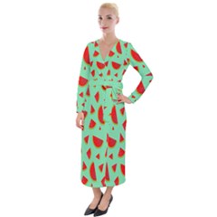 Fruit5 Velvet Maxi Wrap Dress by nateshop