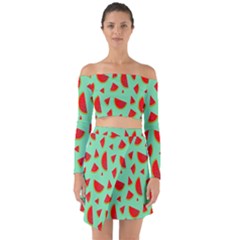 Fruit5 Off Shoulder Top With Skirt Set by nateshop