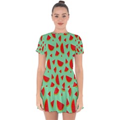 Fruit5 Drop Hem Mini Chiffon Dress by nateshop