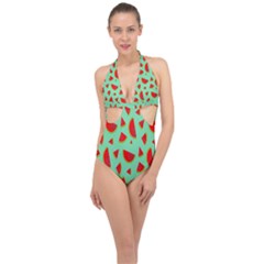 Fruit5 Halter Front Plunge Swimsuit by nateshop