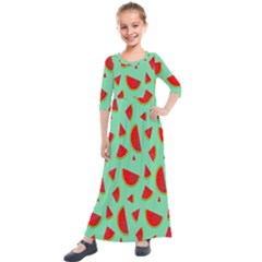 Fruit5 Kids  Quarter Sleeve Maxi Dress by nateshop