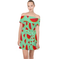 Fruit5 Off Shoulder Chiffon Dress by nateshop