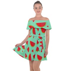 Fruit5 Off Shoulder Velour Dress by nateshop