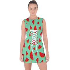 Fruit5 Lace Up Front Bodycon Dress by nateshop