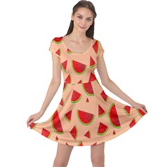 Fruit-water Melon Cap Sleeve Dress by nateshop