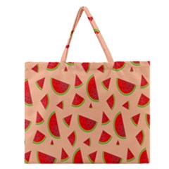 Fruit-water Melon Zipper Large Tote Bag by nateshop