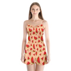 Fruit-water Melon Satin Pajamas Set by nateshop