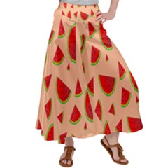 Fruit-water Melon Satin Palazzo Pants by nateshop