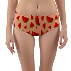 Fruit-water Melon Reversible Mid-waist Bikini Bottoms by nateshop