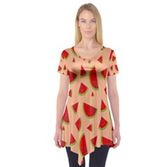 Fruit-water Melon Short Sleeve Tunic  by nateshop