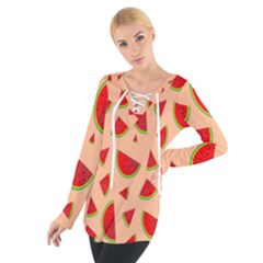 Fruit-water Melon Tie Up Tee by nateshop