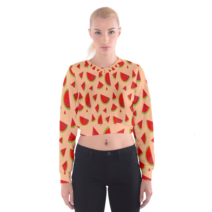 Fruit-water Melon Cropped Sweatshirt