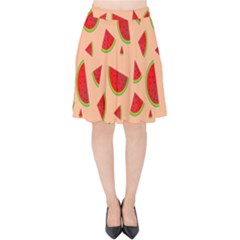 Fruit-water Melon Velvet High Waist Skirt by nateshop