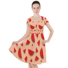 Fruit-water Melon Cap Sleeve Midi Dress by nateshop