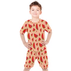 Fruit-water Melon Kids  Tee And Shorts Set by nateshop