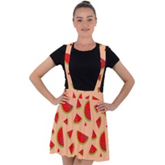 Fruit-water Melon Velvet Suspender Skater Skirt by nateshop