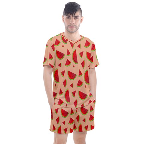 Fruit-water Melon Men s Mesh Tee And Shorts Set by nateshop