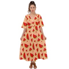 Fruit-water Melon Kimono Sleeve Boho Dress by nateshop