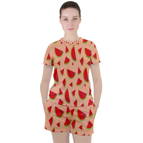 Fruit-water Melon Women s Tee And Shorts Set by nateshop