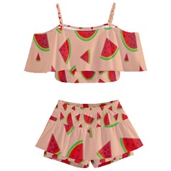 Fruit-water Melon Kids  Off Shoulder Skirt Bikini by nateshop