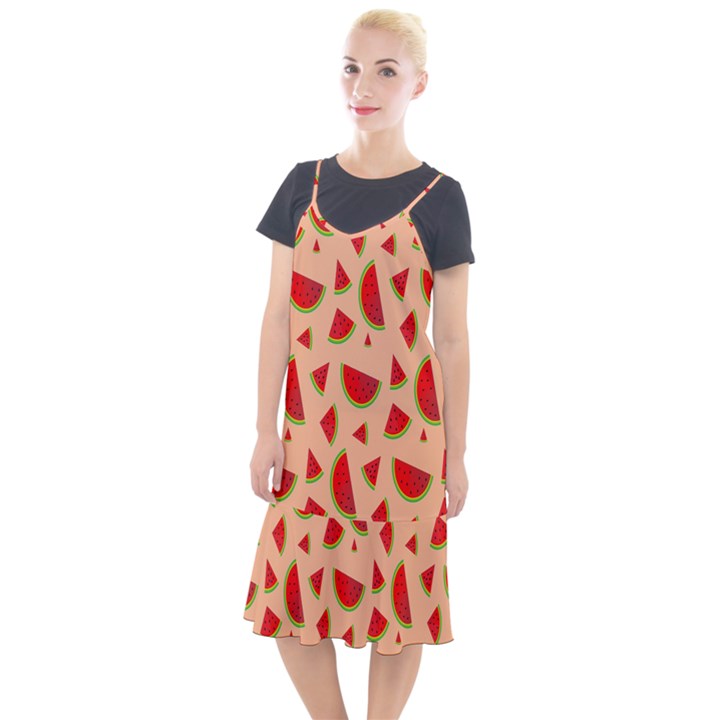 Fruit-water Melon Camis Fishtail Dress