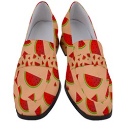 Fruit-water Melon Women s Chunky Heel Loafers by nateshop