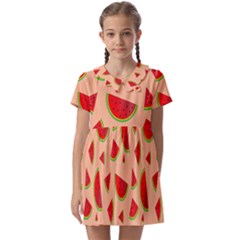 Fruit-water Melon Kids  Asymmetric Collar Dress by nateshop