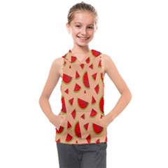 Fruit-water Melon Kids  Sleeveless Hoodie by nateshop