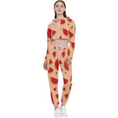 Fruit-water Melon Cropped Zip Up Lounge Set by nateshop